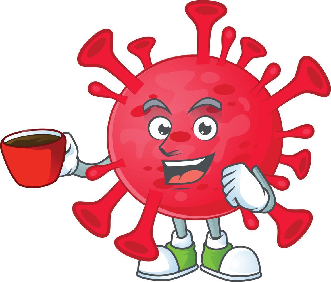 A cartoon character of coronavirus amoeba vector