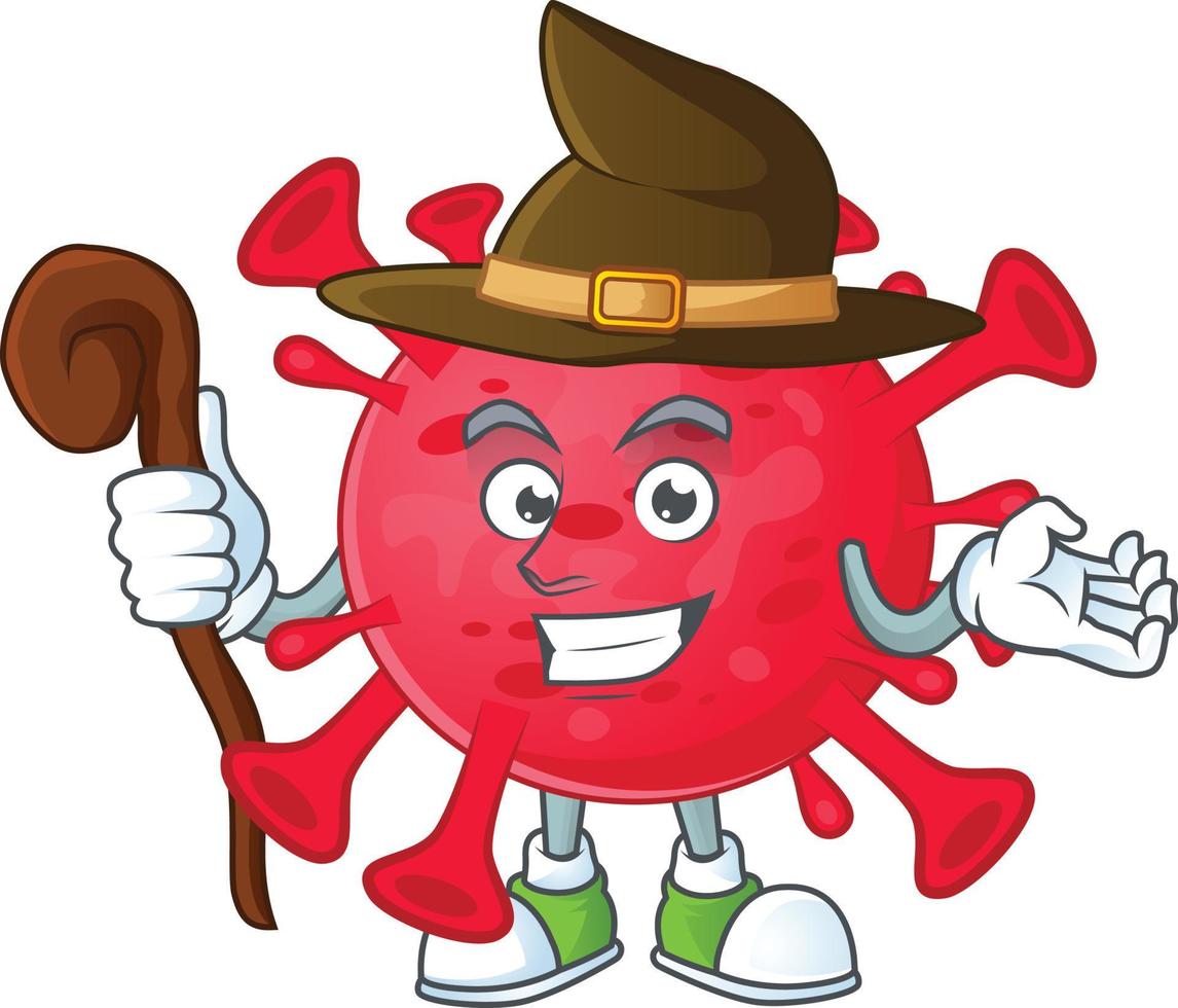 A cartoon character of coronavirus amoeba vector