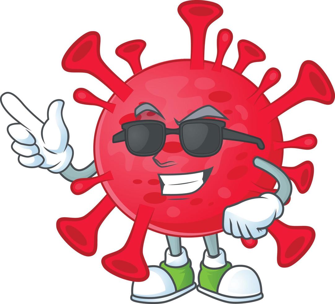 A cartoon character of coronavirus amoeba vector