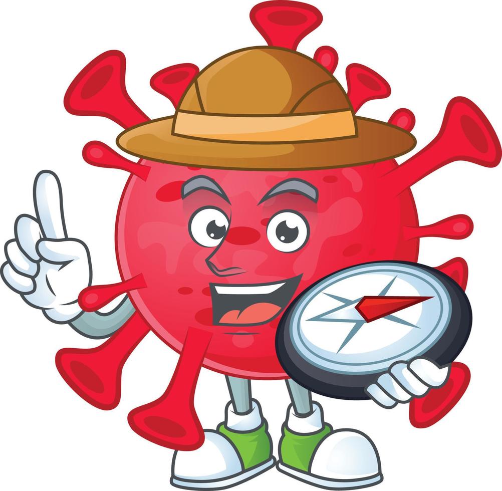 A cartoon character of coronavirus amoeba vector