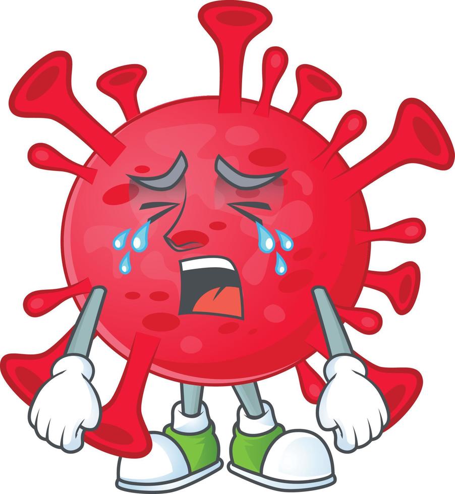A cartoon character of coronavirus amoeba vector