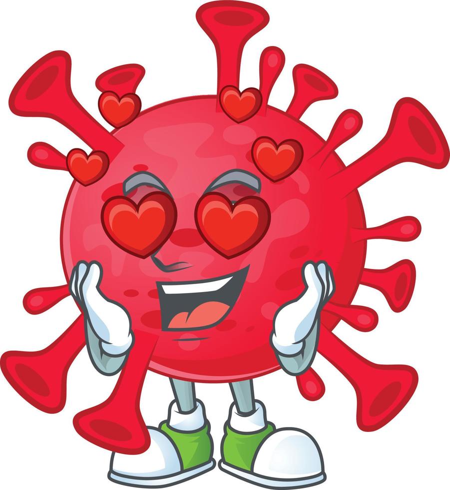 A cartoon character of coronavirus amoeba vector