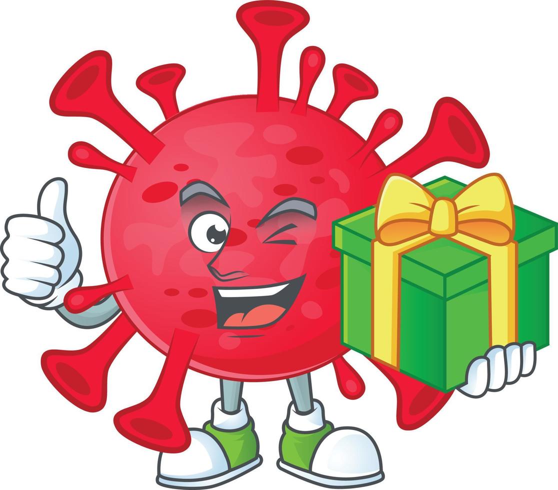A cartoon character of coronavirus amoeba vector