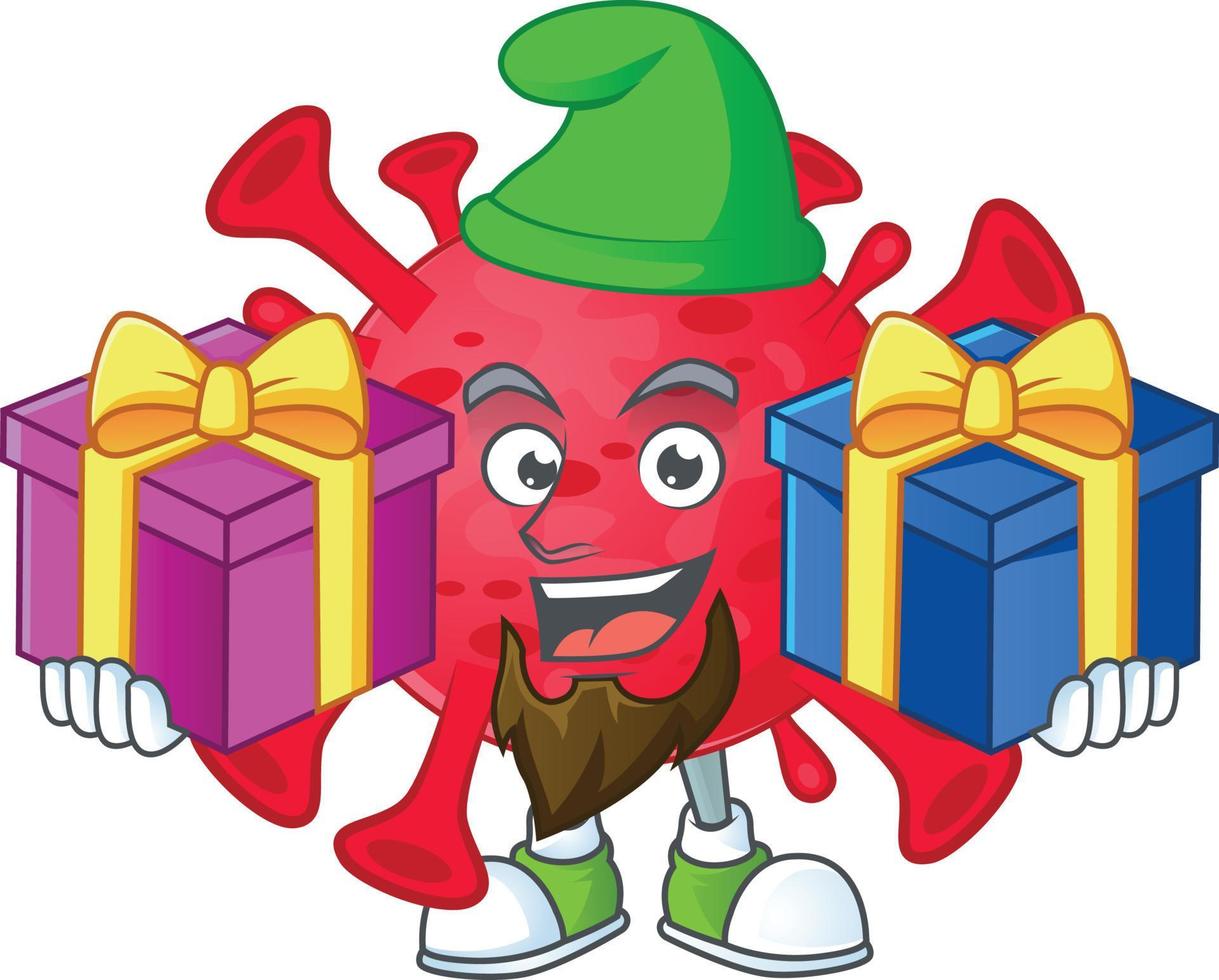 A cartoon character of coronavirus amoeba vector