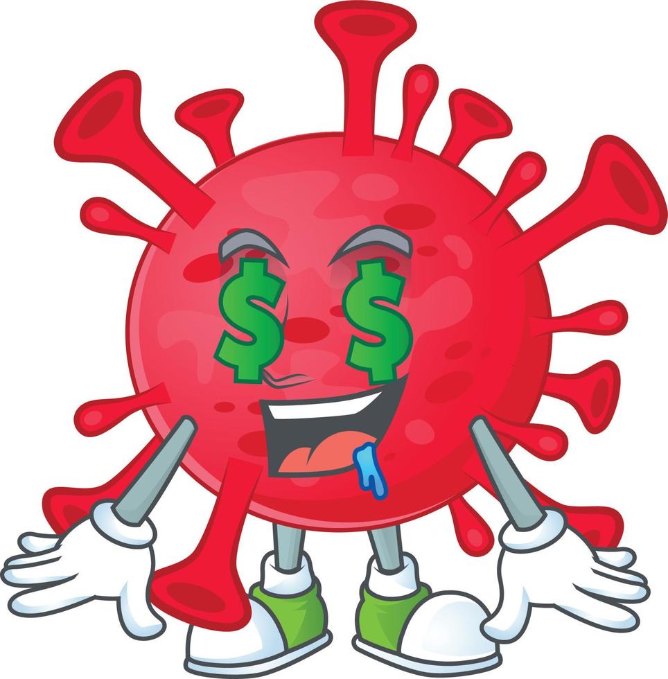 A cartoon character of coronavirus amoeba vector