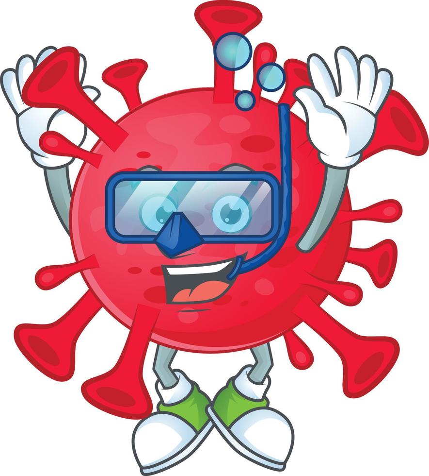 A cartoon character of coronavirus amoeba vector