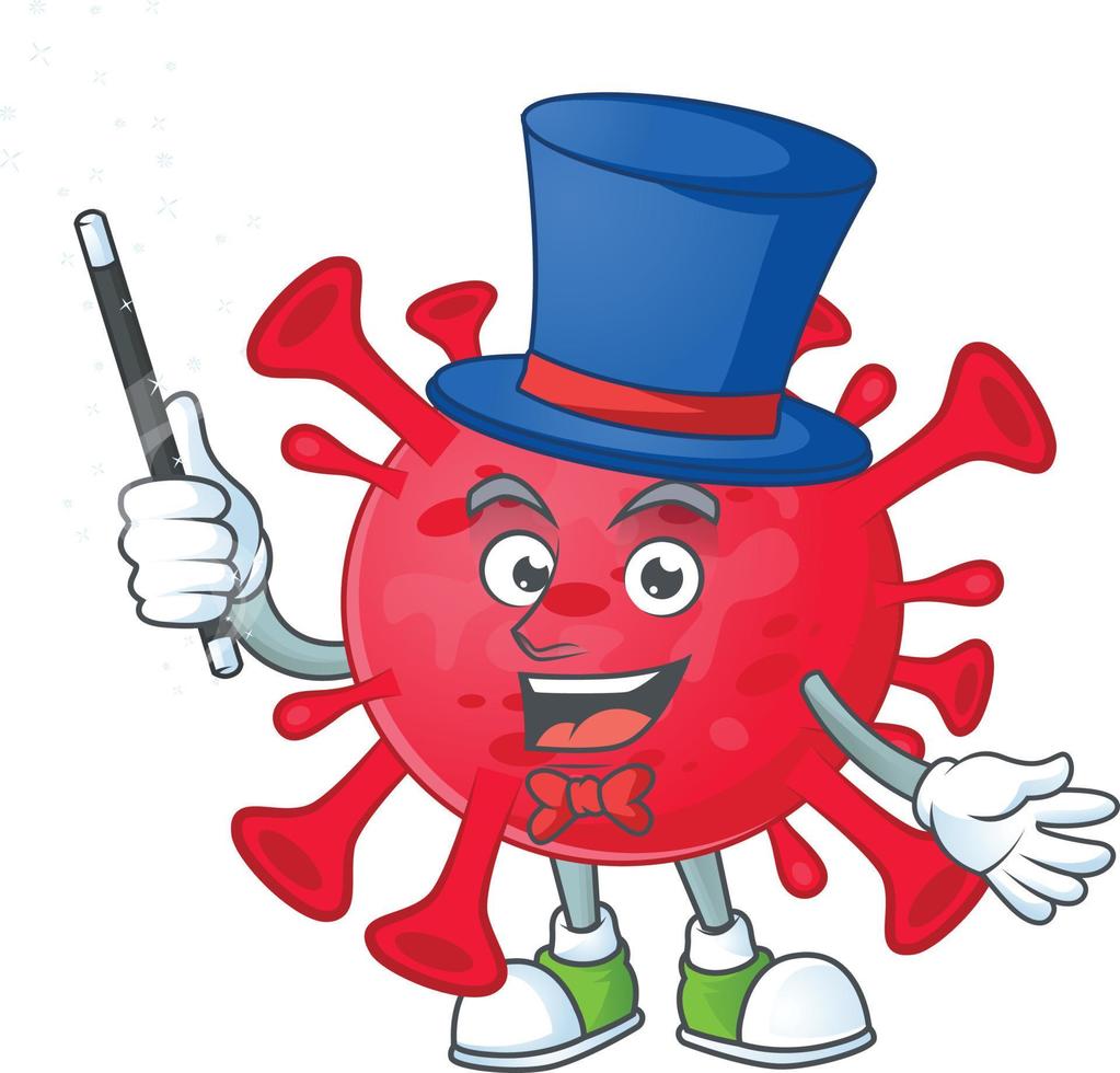 A cartoon character of coronavirus amoeba vector