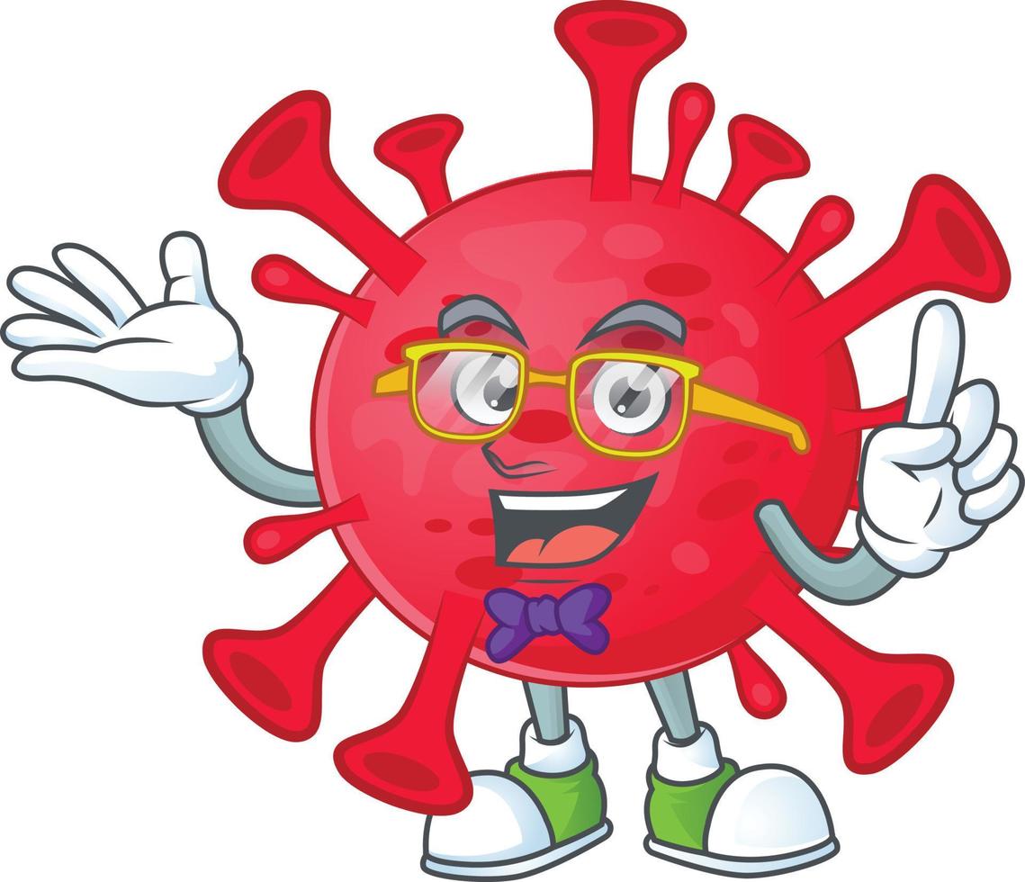 A cartoon character of coronavirus amoeba vector