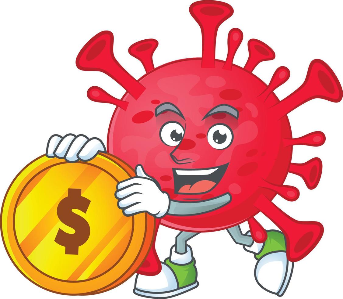 A cartoon character of coronavirus amoeba vector