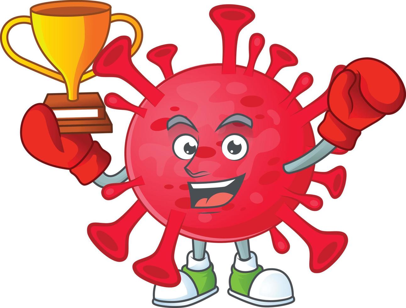 A cartoon character of coronavirus amoeba vector
