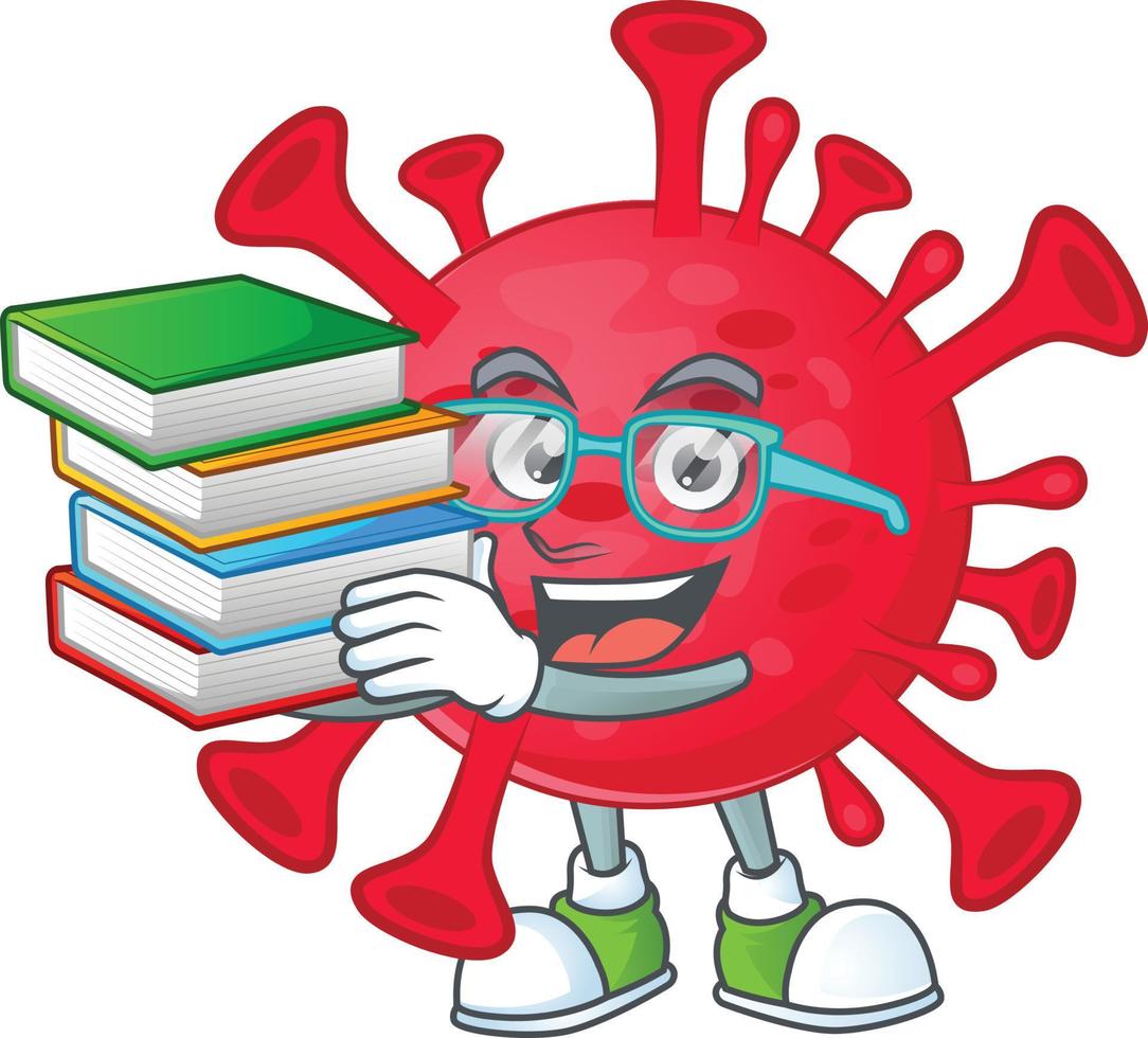 A cartoon character of coronavirus amoeba vector