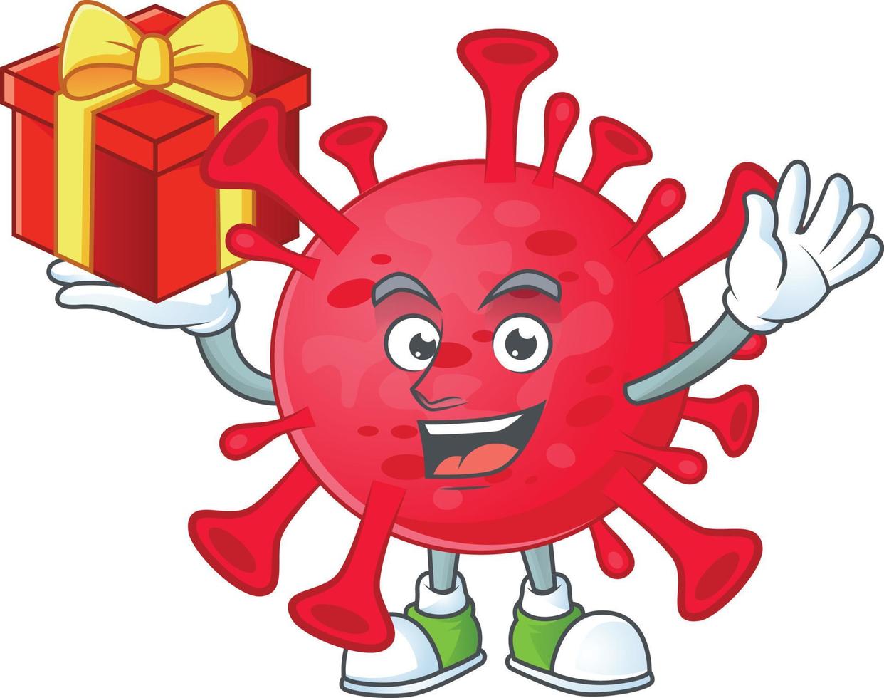 A cartoon character of coronavirus amoeba vector