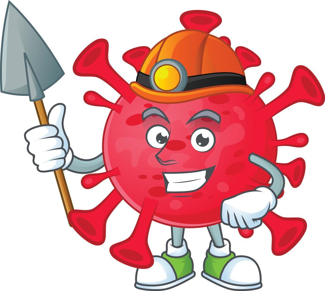 A cartoon character of coronavirus amoeba vector