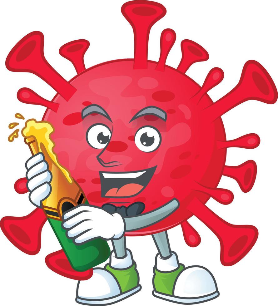 A cartoon character of coronavirus amoeba vector