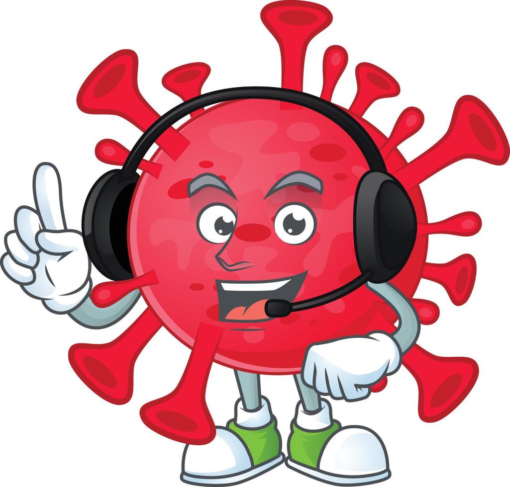 A cartoon character of coronavirus amoeba vector