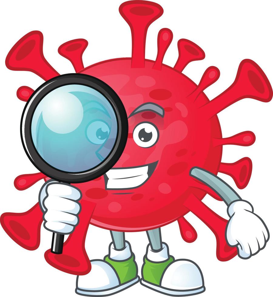 A cartoon character of coronavirus amoeba vector