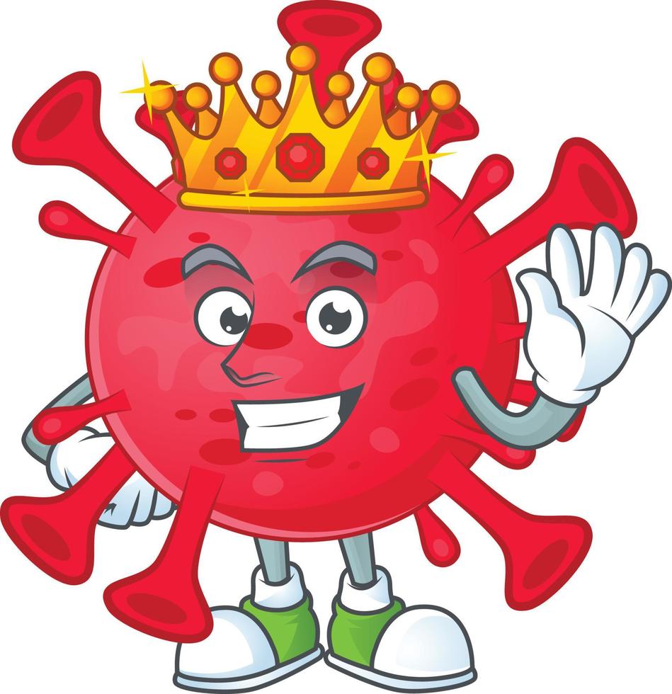 A cartoon character of coronavirus amoeba vector