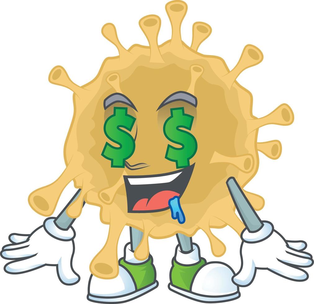 A cartoon character of coronavirus Particle vector