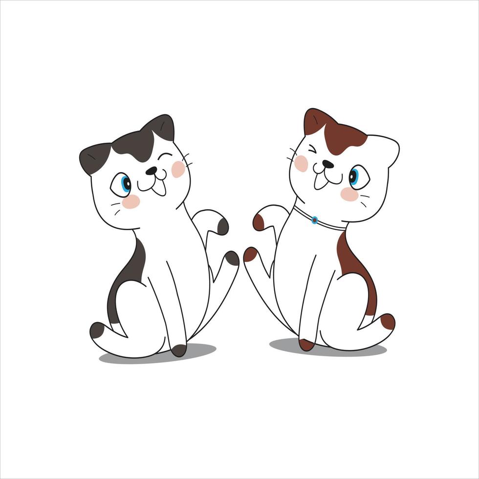 vector linda gato dibujos animados vector ilustración animal naturaleza icono concepto