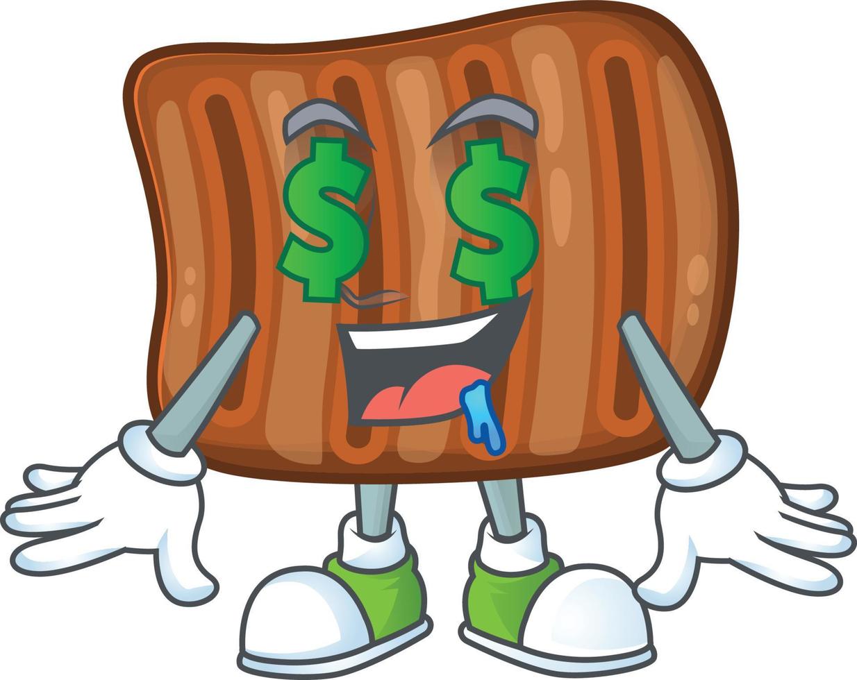A cartoon character of roasted beef vector