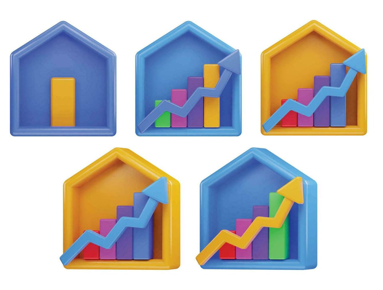 Real Estate Set 3d Vector Icon