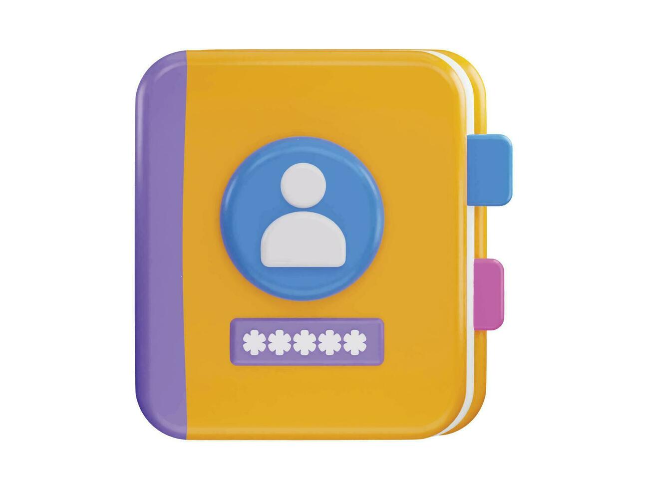 File with user icon 3d vector illustration