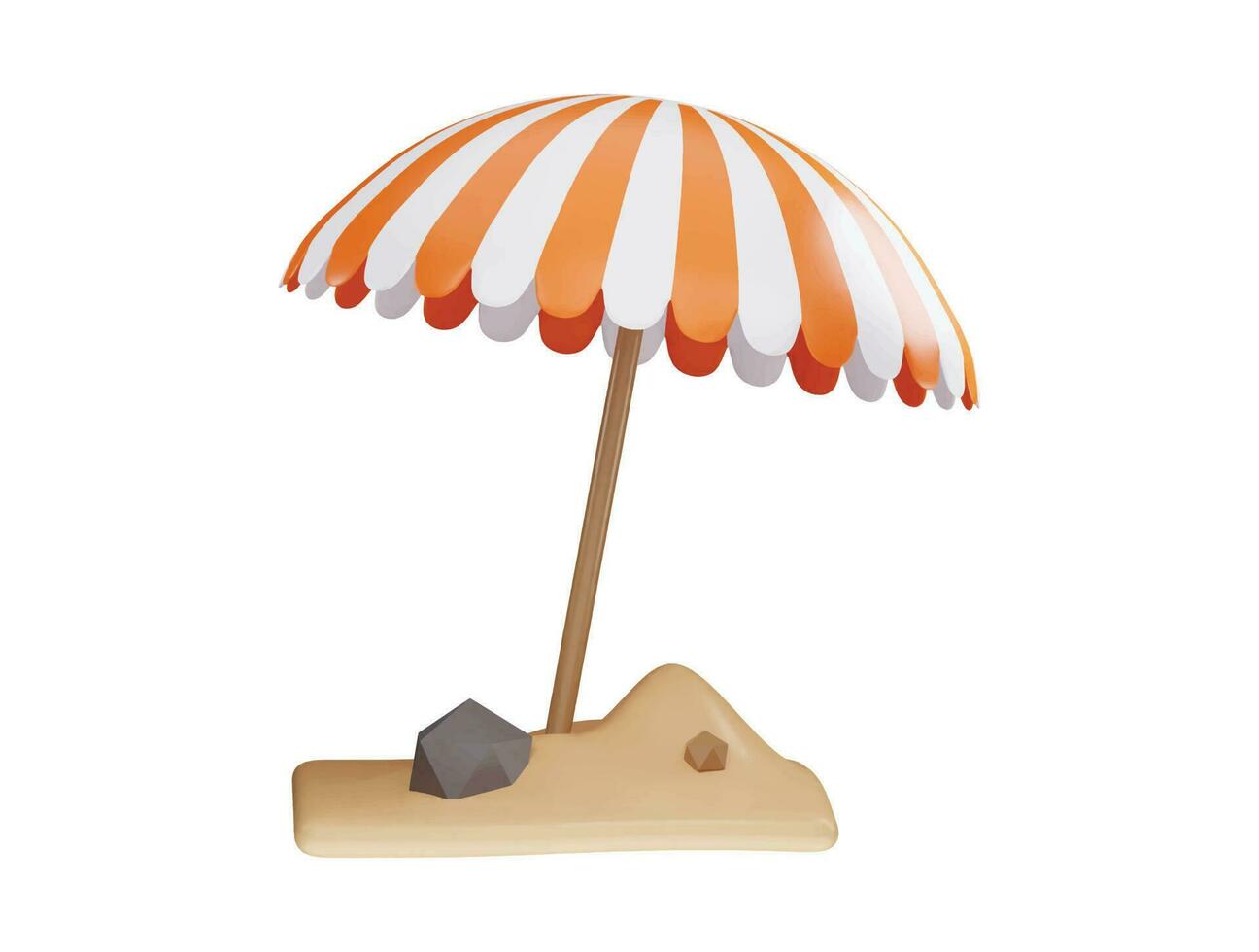 An umbrella on the sand with the word beach on it vector