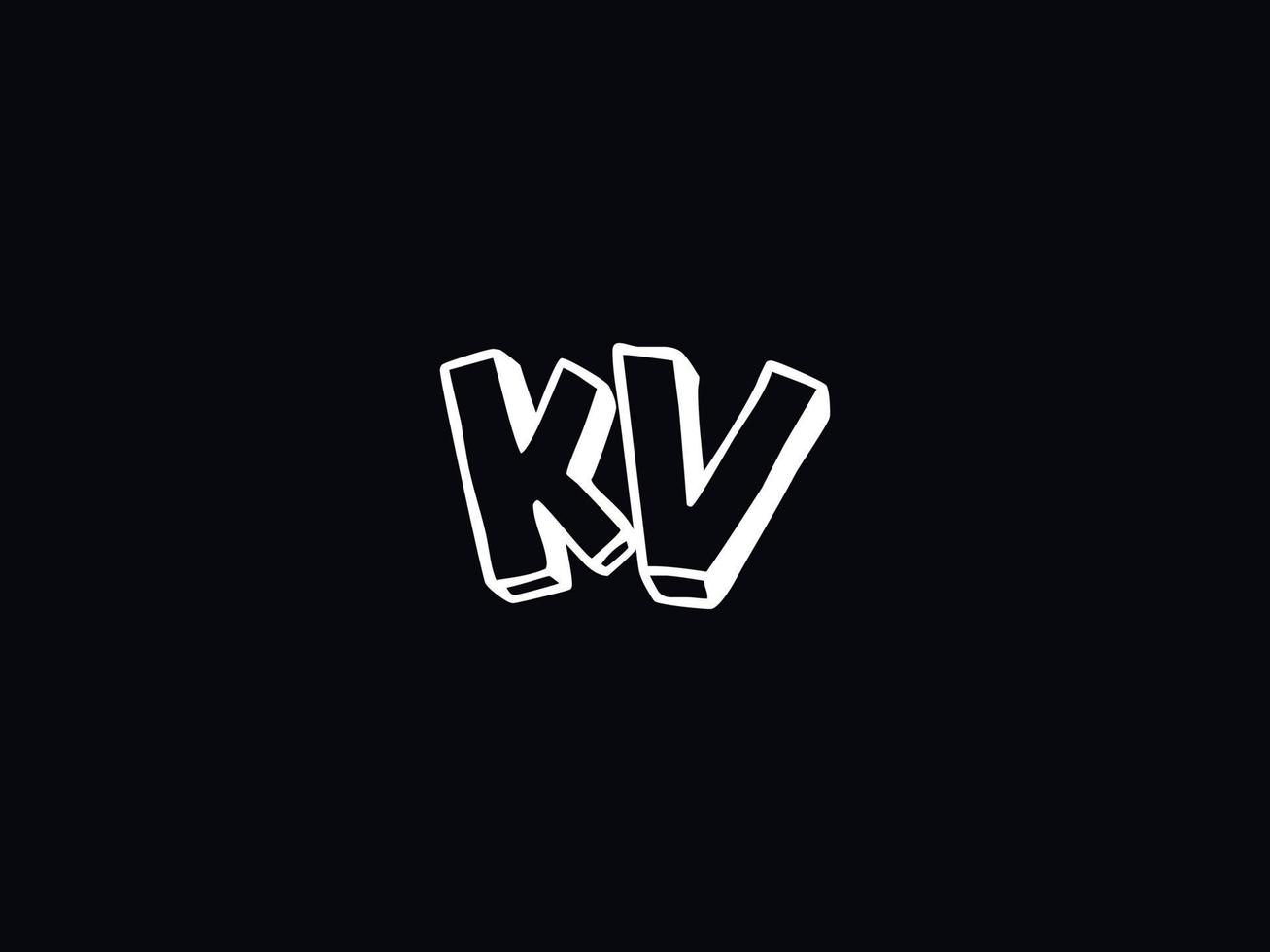 Monogram Kv Logo Icon, Unique KV Logo Letter Vector Stock