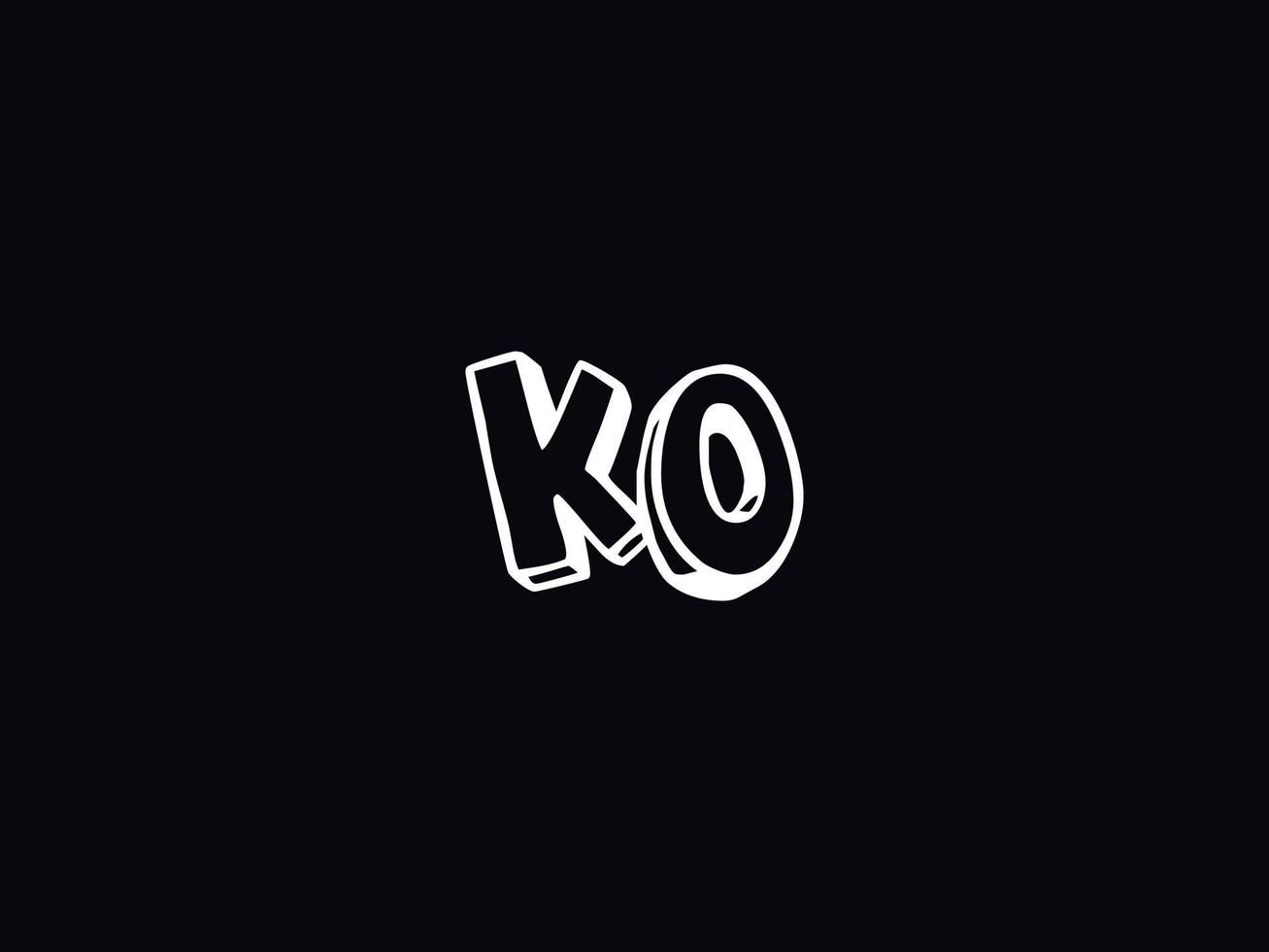 Monogram Ko Logo Icon, Unique KO Logo Letter Vector Stock