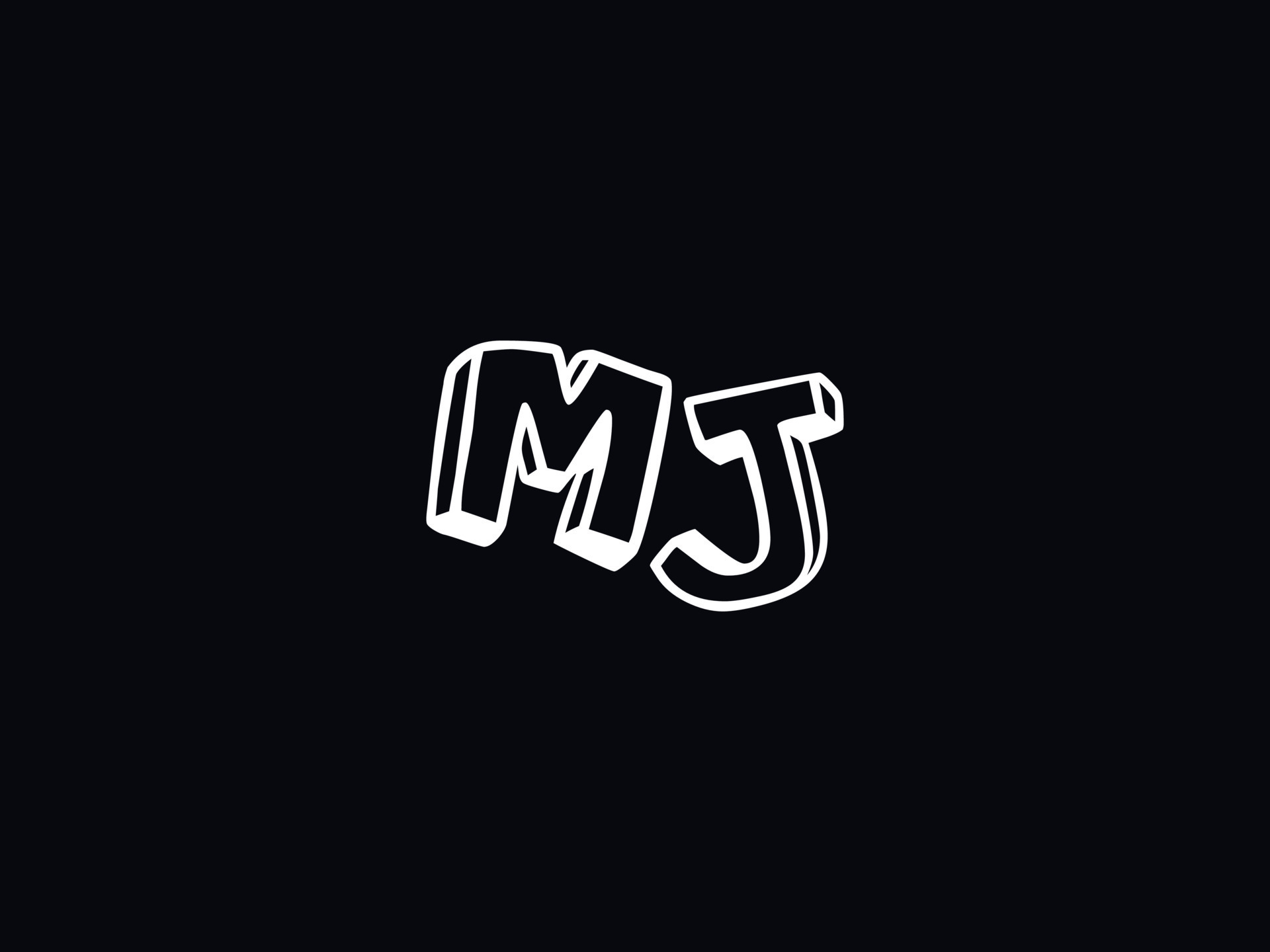 Typography Mj Logo Icon, Black White MJ Color Logo Letter Vector