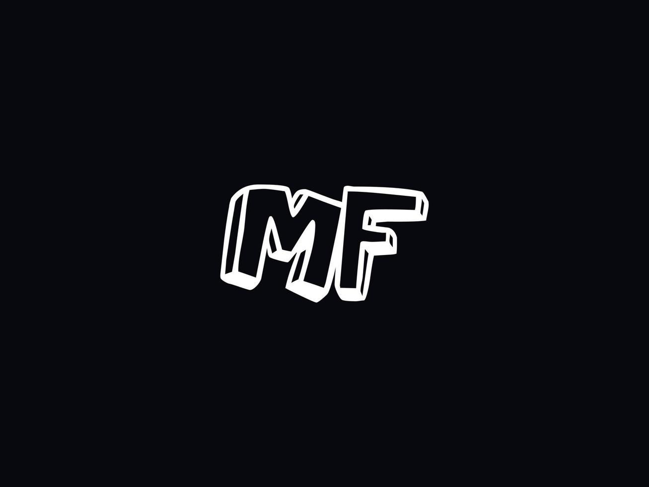 Typography Mf Logo Icon, Black White MF Color Logo Letter Vector