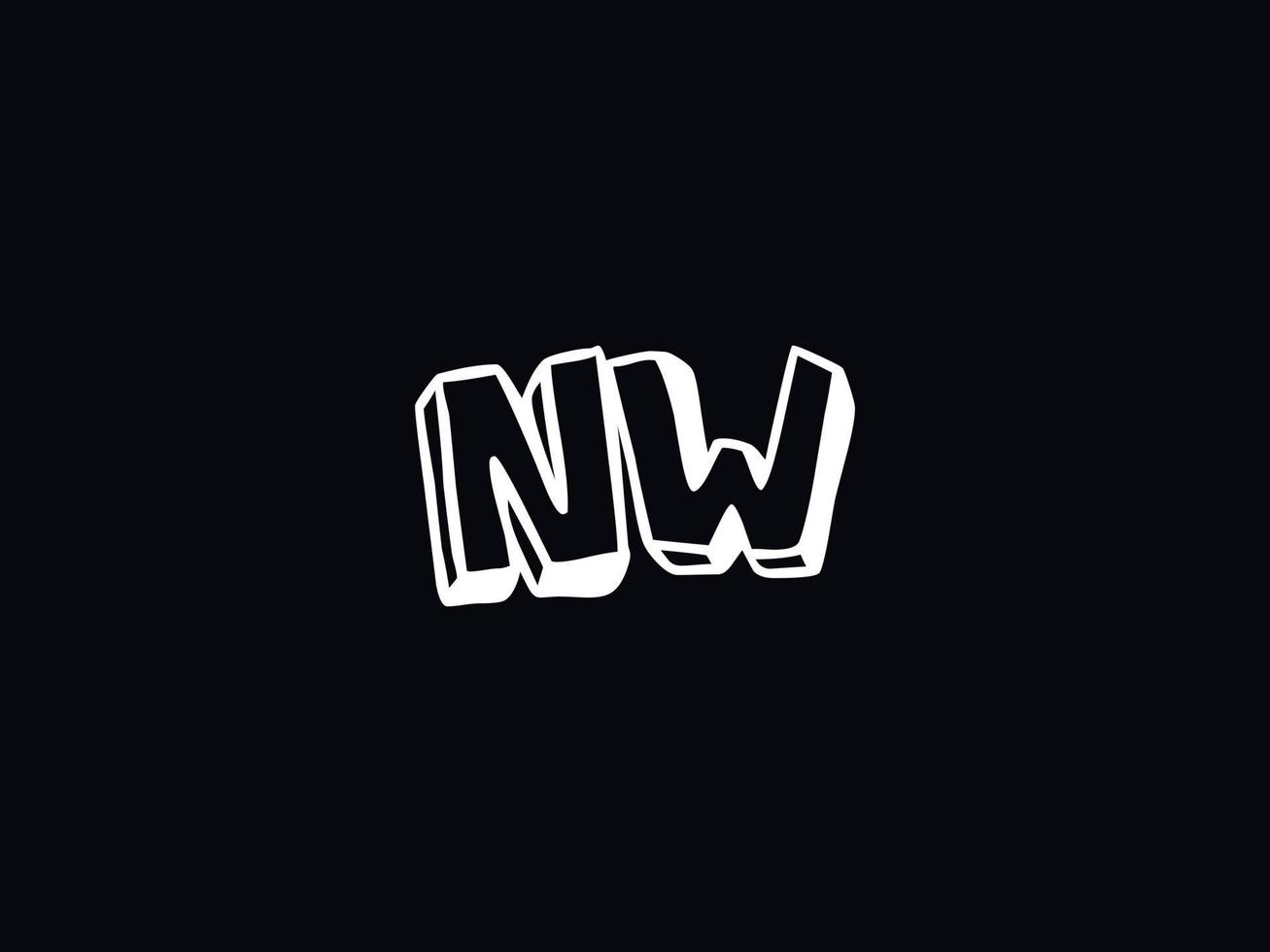 Abstract Nw Logo Image, Modern NW Minimalist Letter Logo vector