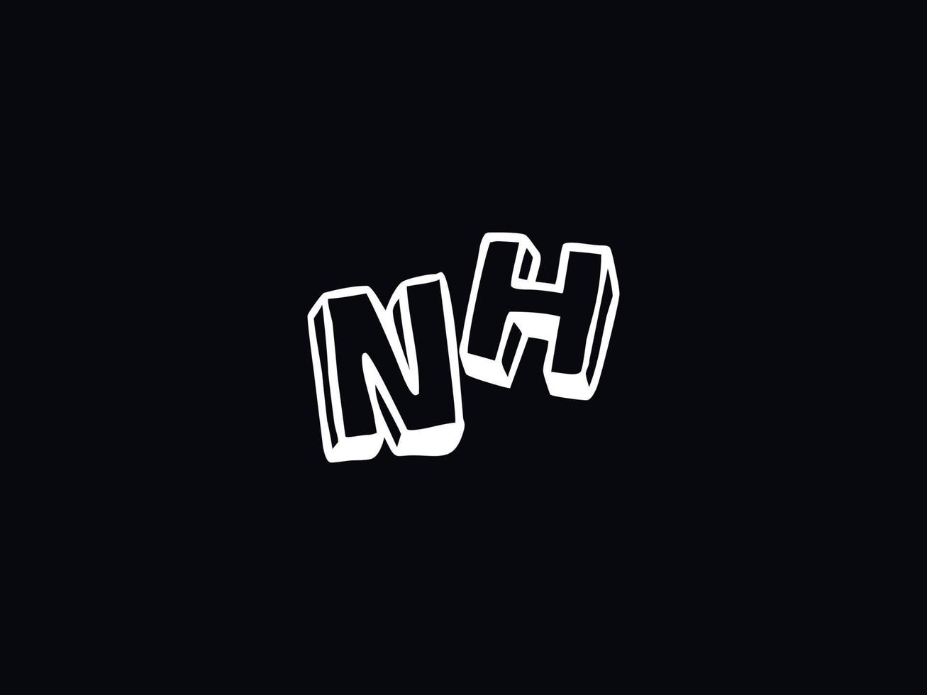 Abstract Nh Logo Image, Modern NH Minimalist Letter Logo vector