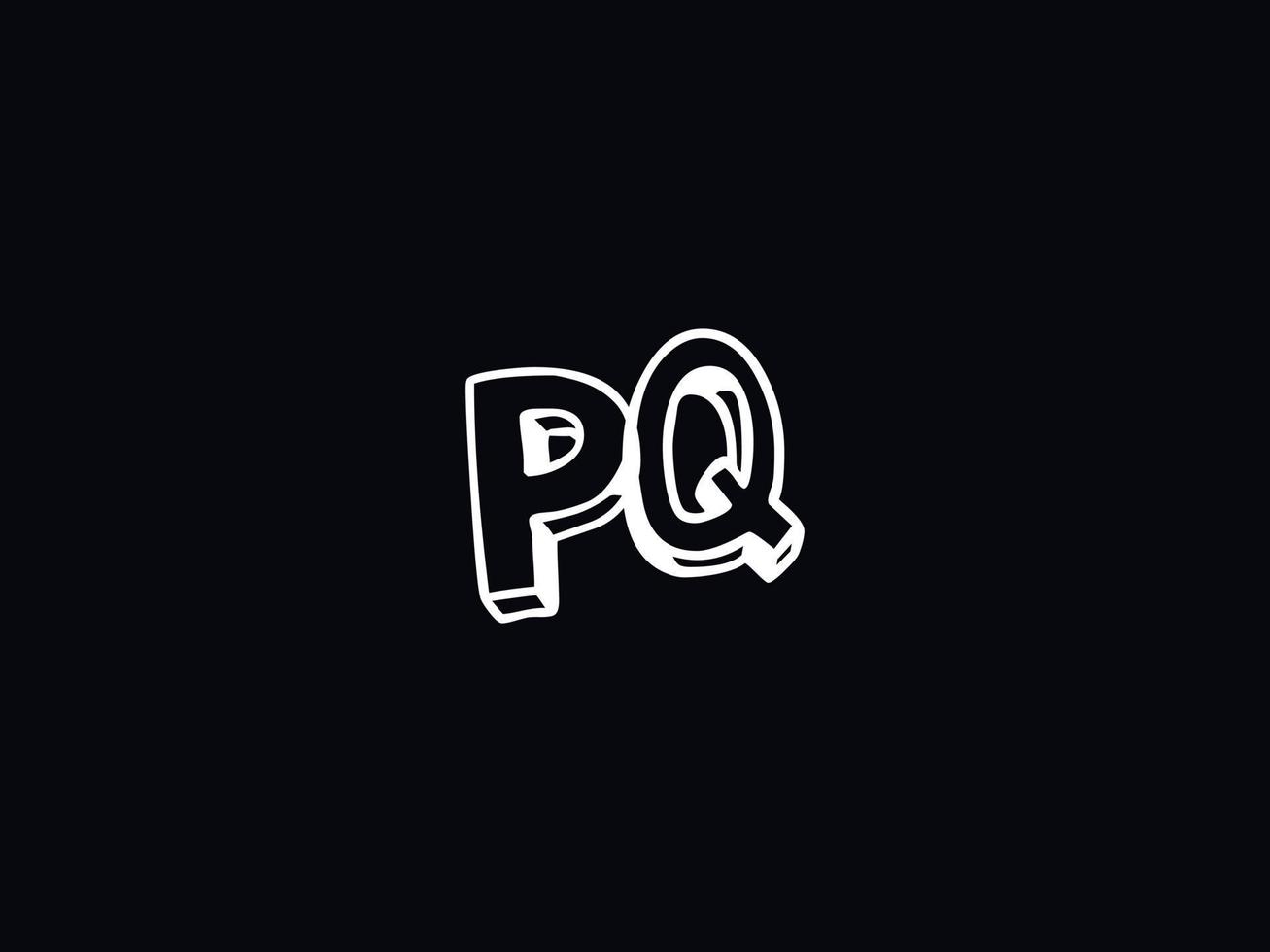 creativo pq letra logo, monograma pq negro blanco letra logo diseño vector