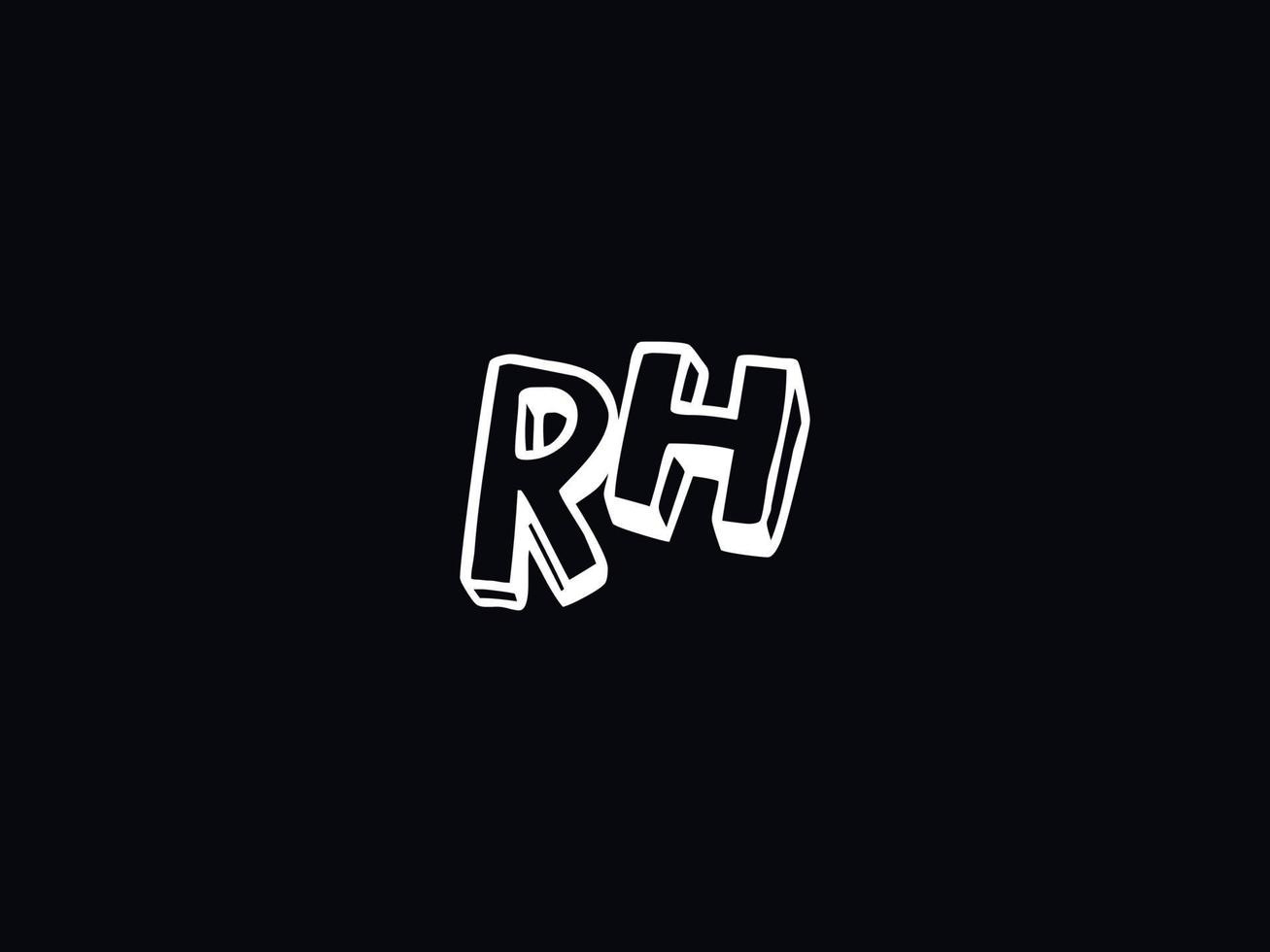 letra rh logo icono, único rh logo letra diseño vector