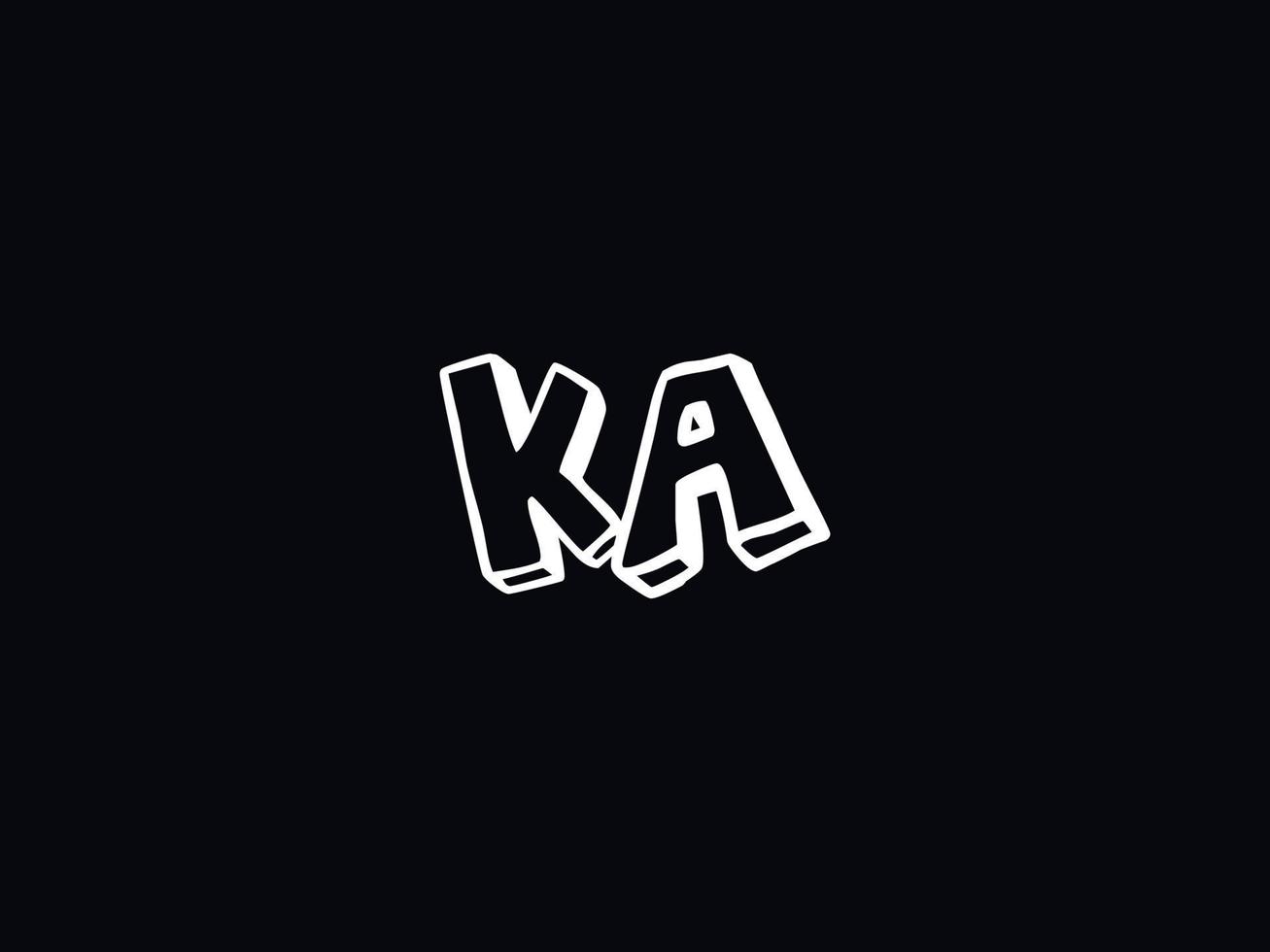 Monogram Ka Logo Icon, Unique KA Logo Letter Vector Stock
