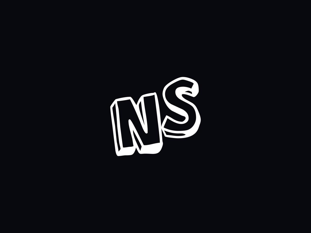 Abstract Ns Logo Image, Modern NS Minimalist Letter Logo vector