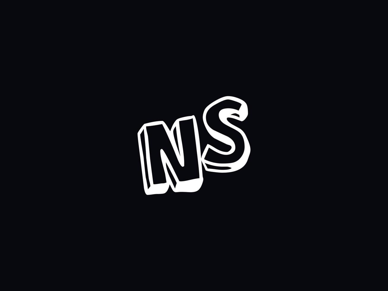 resumen ns logo imagen, moderno ns minimalista letra logo vector