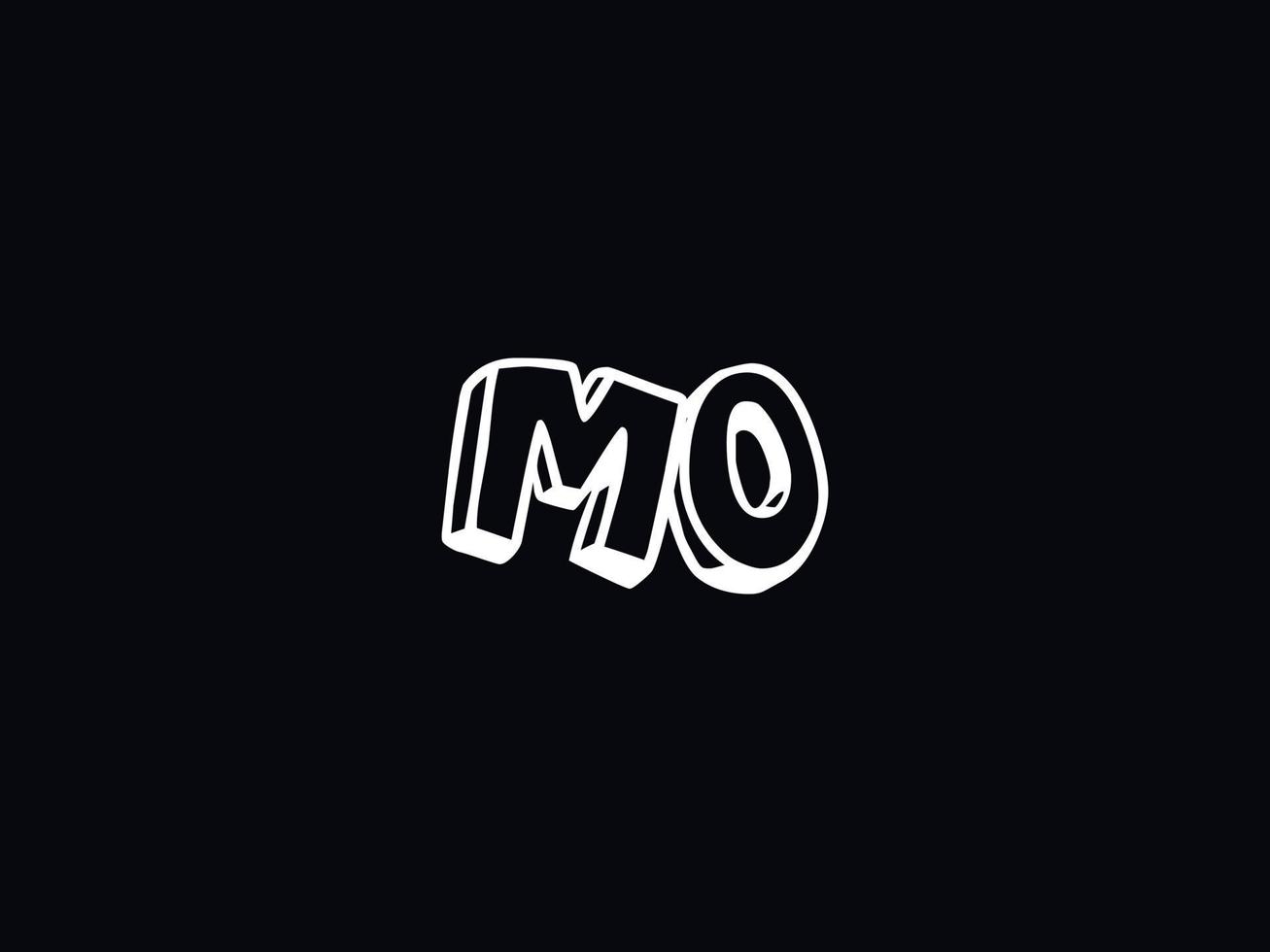 Typography Mo Logo Icon, Black White MO Color Logo Letter Vector