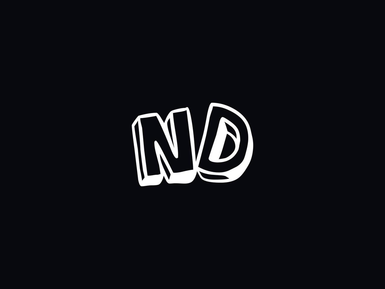Abstract Nd Logo Image, Modern ND Minimalist Letter Logo vector