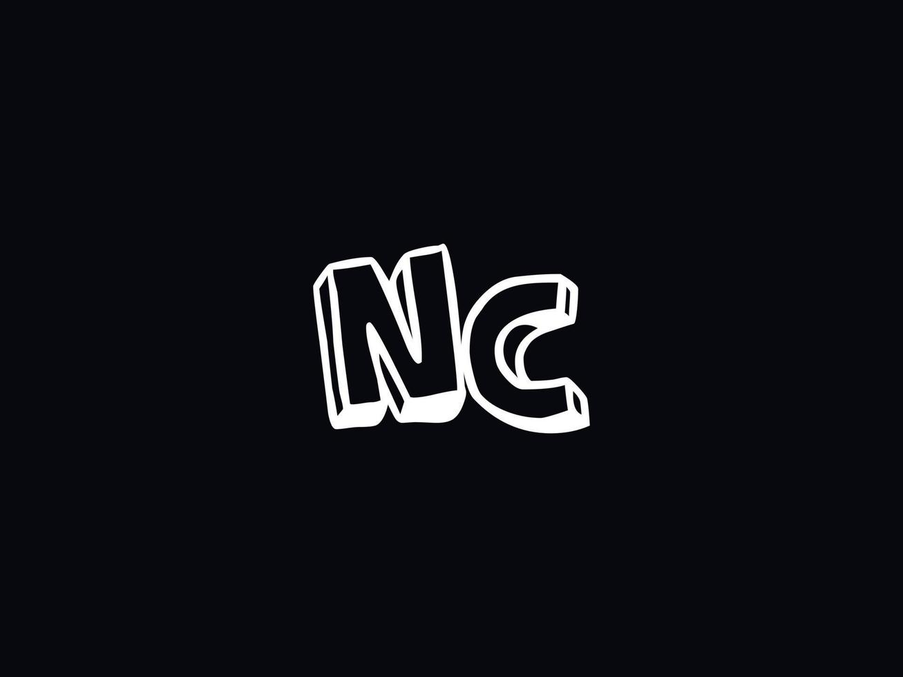 Abstract Nc Logo Image, Modern NC Minimalist Letter Logo vector