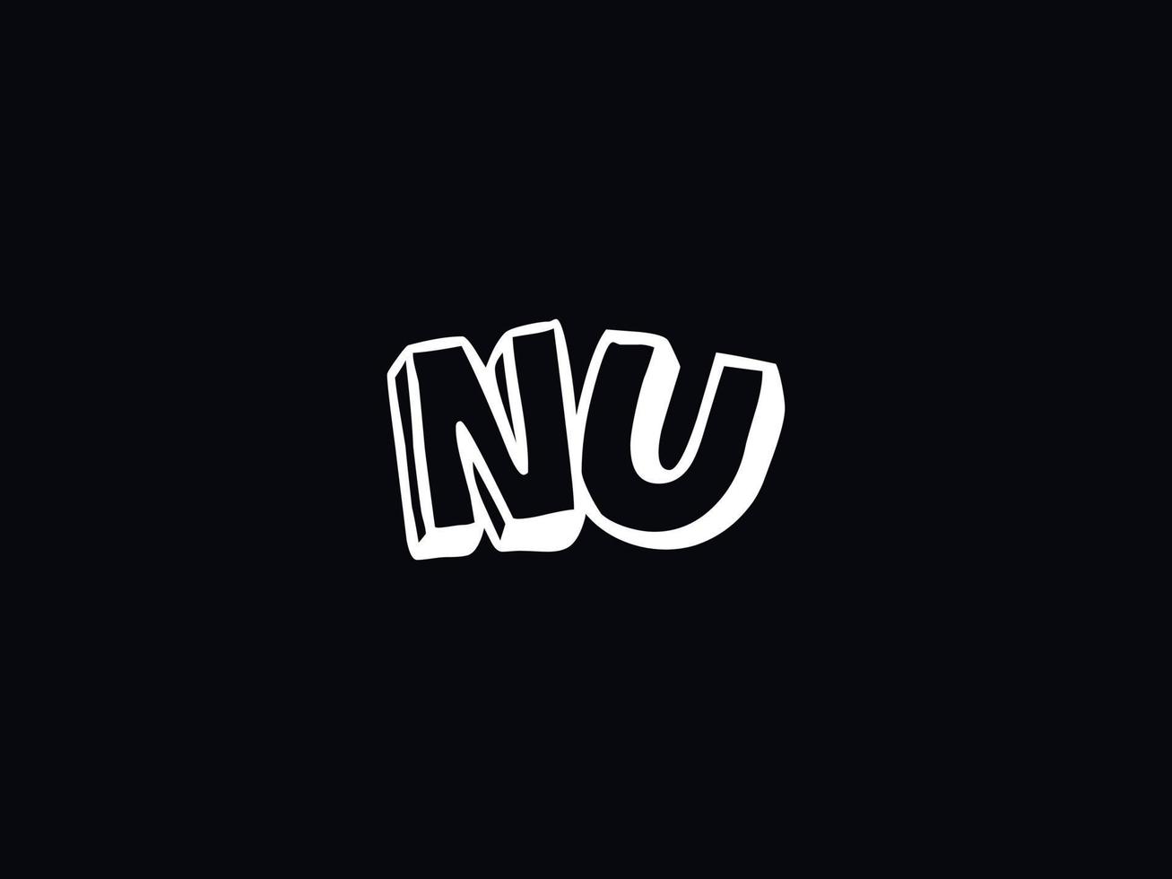 Abstract Nu Logo Image, Modern NU Minimalist Letter Logo vector