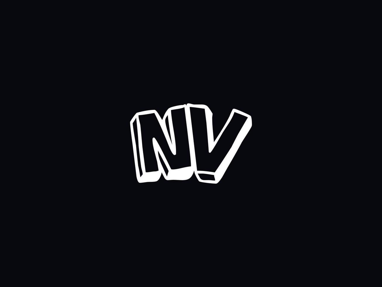 Abstract Nv Logo Image, Modern NV Minimalist Letter Logo vector
