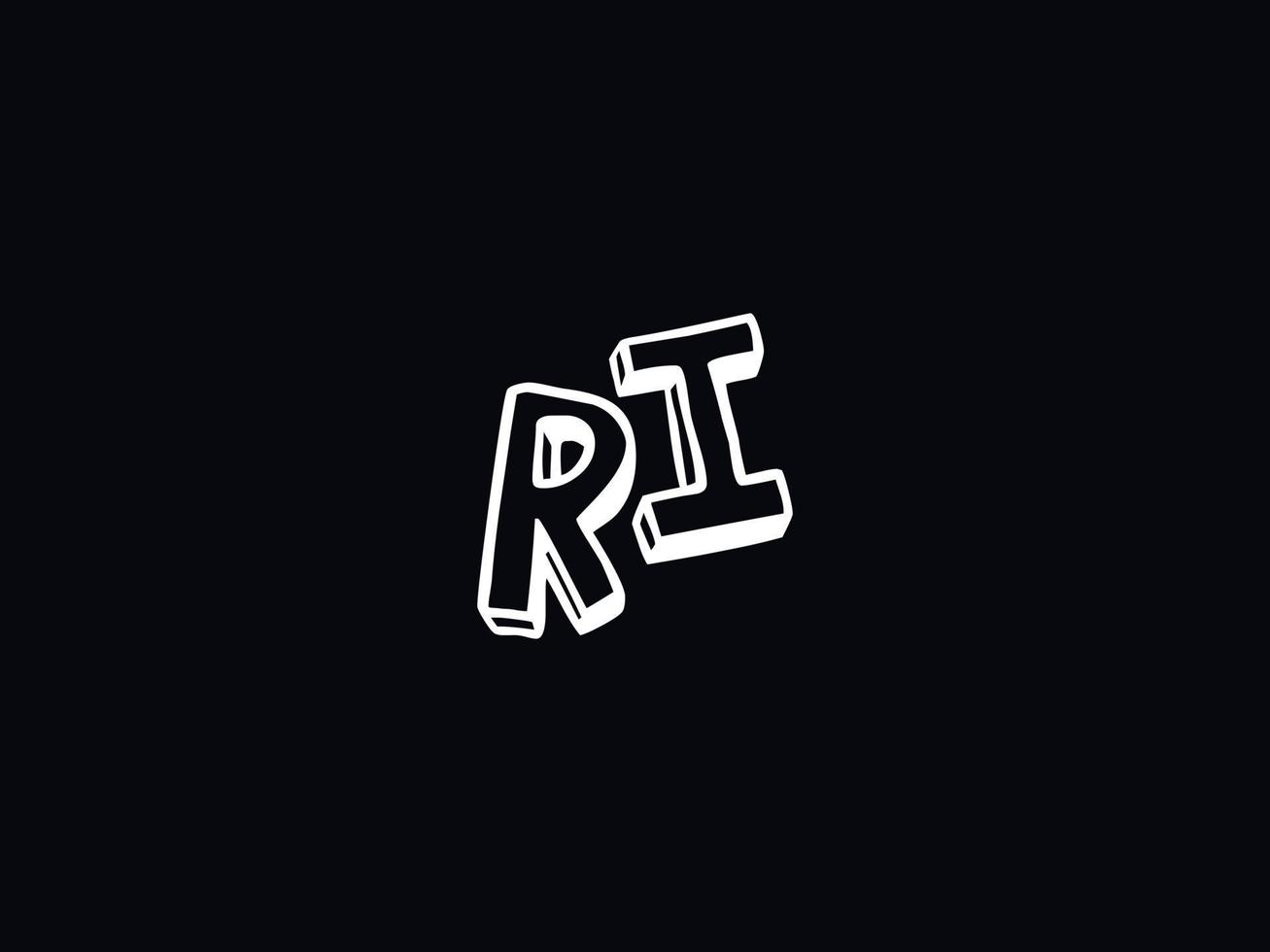 Letter Ri Logo Icon, Unique RI Logo Letter Design vector