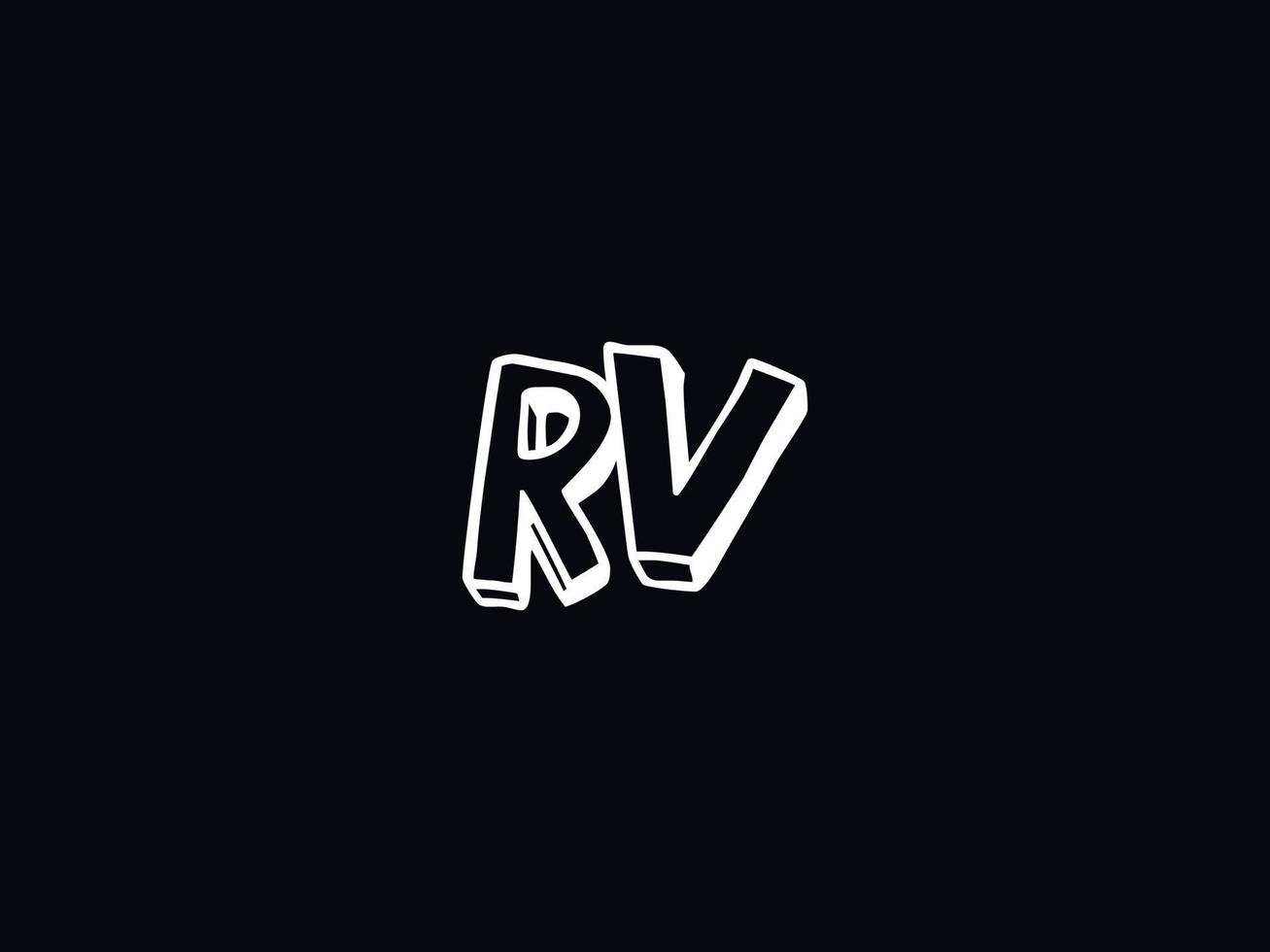letra rv logo icono, único rv logo letra diseño vector