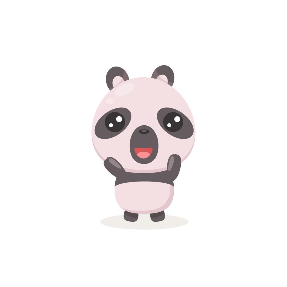 Cartoon panda in white background vector