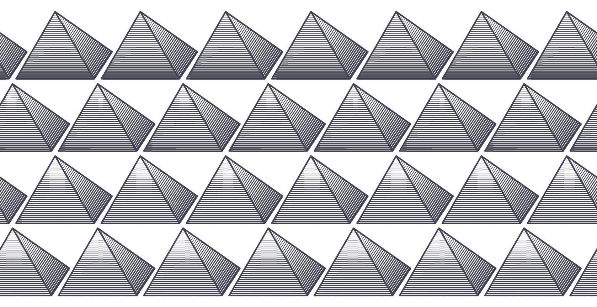 geometric triangle pyramid striped hatch background vector