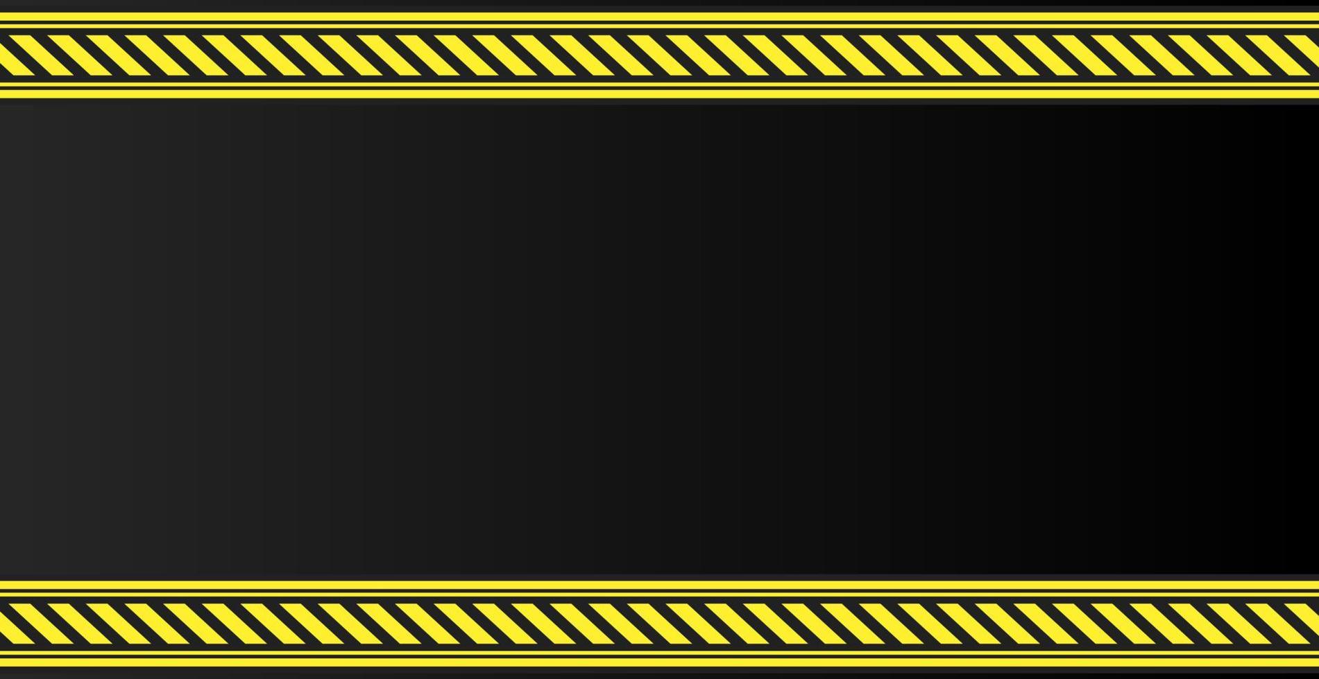 black background wallpaper with yellow police line ribbon vector