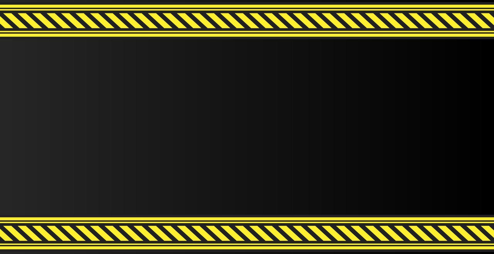 black background wallpaper with yellow police line ribbon vector