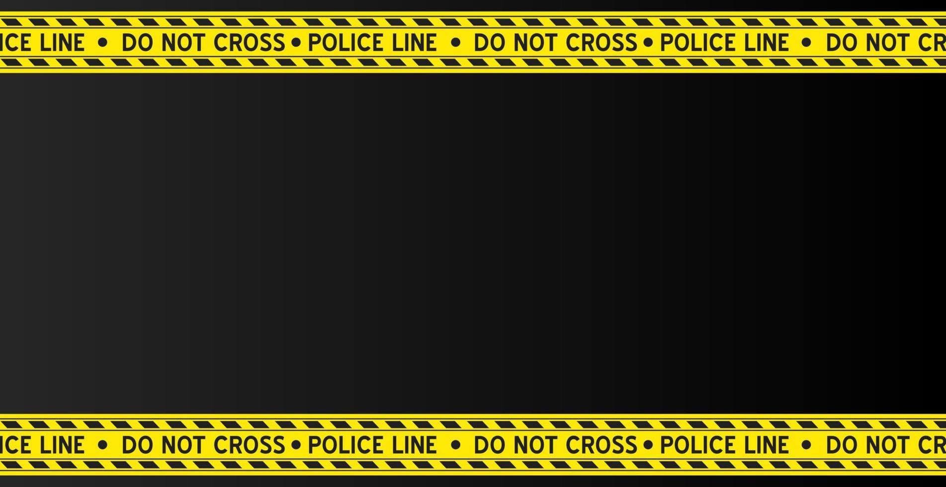 black background wallpaper with yellow police line ribbon vector